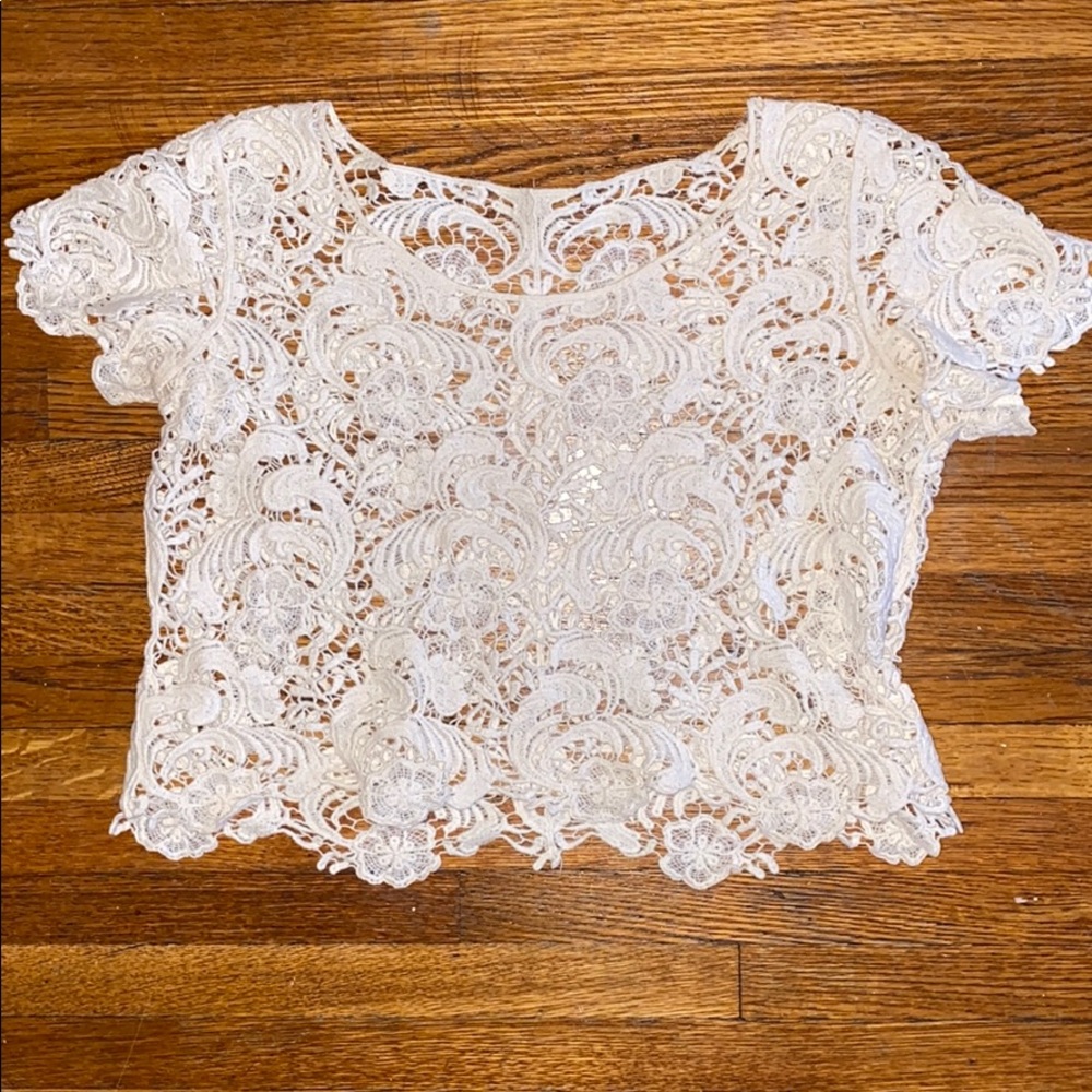 Cream Knit Crop Top